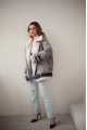 Women's jacket made of natural gray sheepskin in VINTAGE style